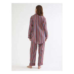 Folkloore - Çizgili Pijama - Kadın Koleksiyonu | Bordo