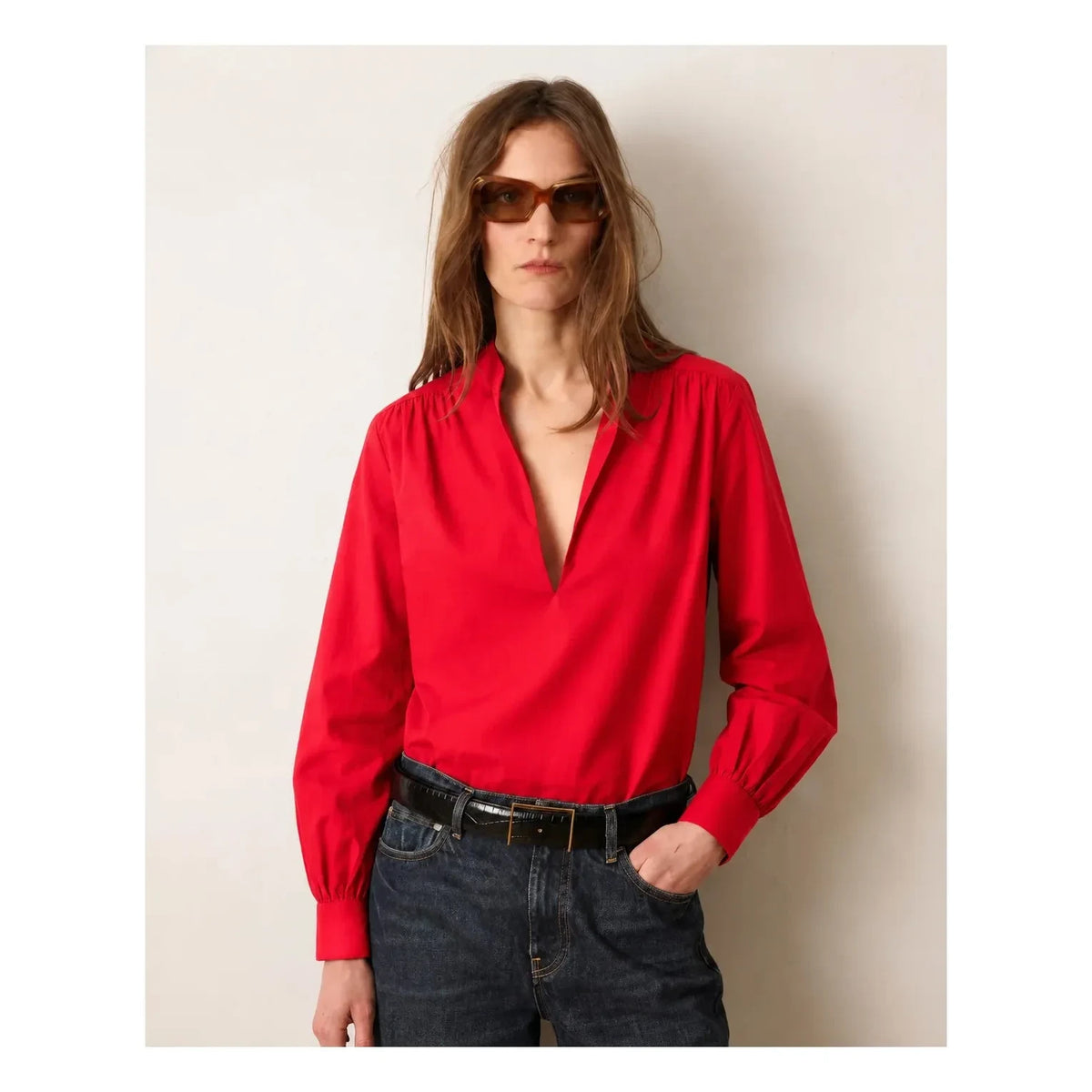 Laurence Bras - Juulivo blusa de algodón | Rojo