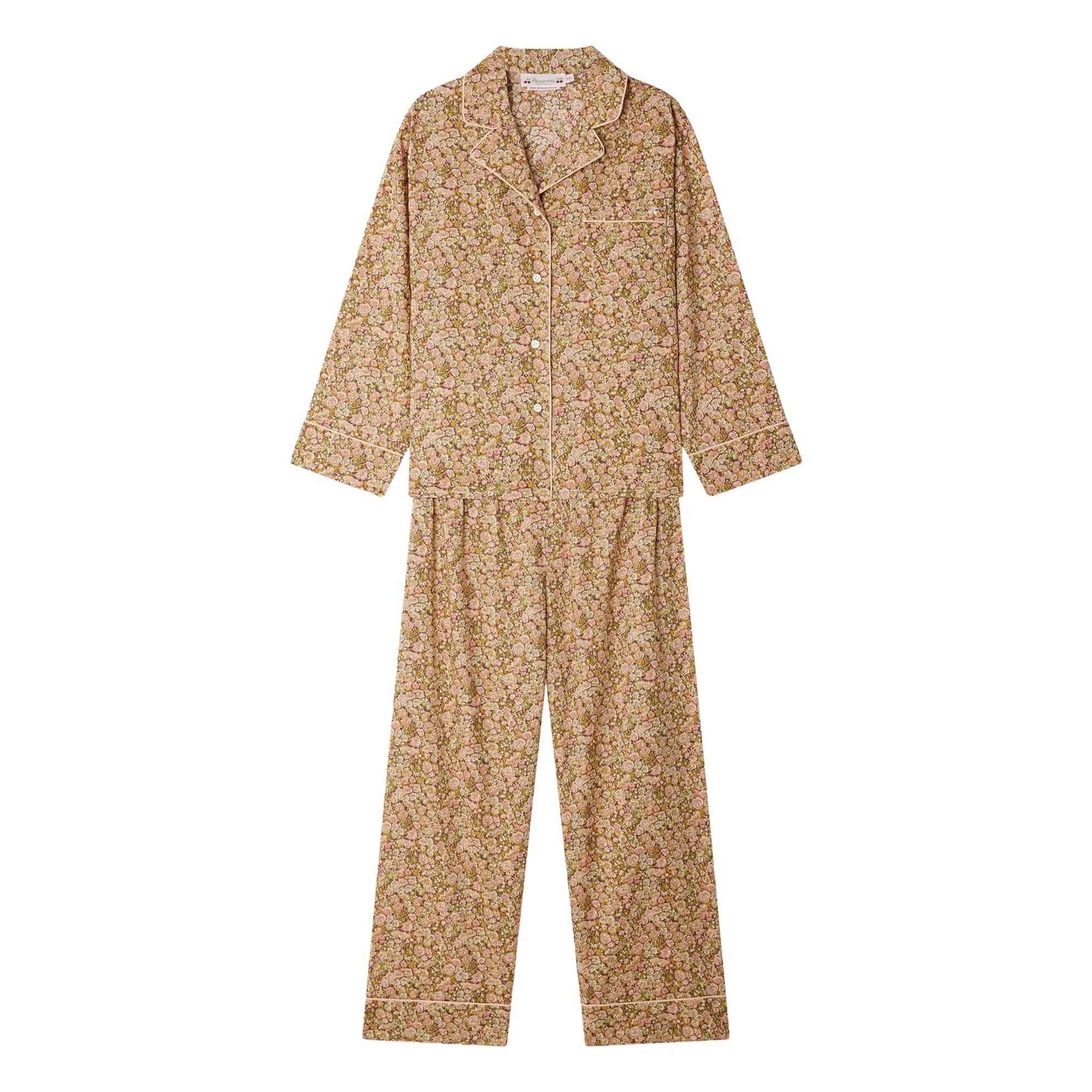 Bonpoint - Pijama con Broches de Algodón Orgánico Liberty | Malva