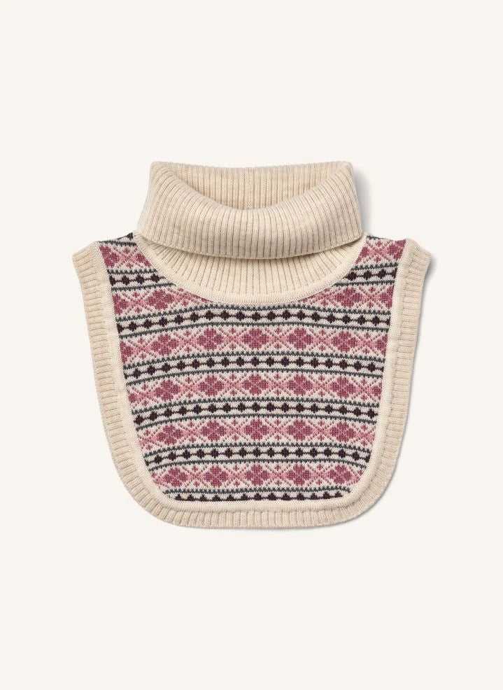 Wheat - Majo Cuello desmontable jacquard, lana merino | Rosa