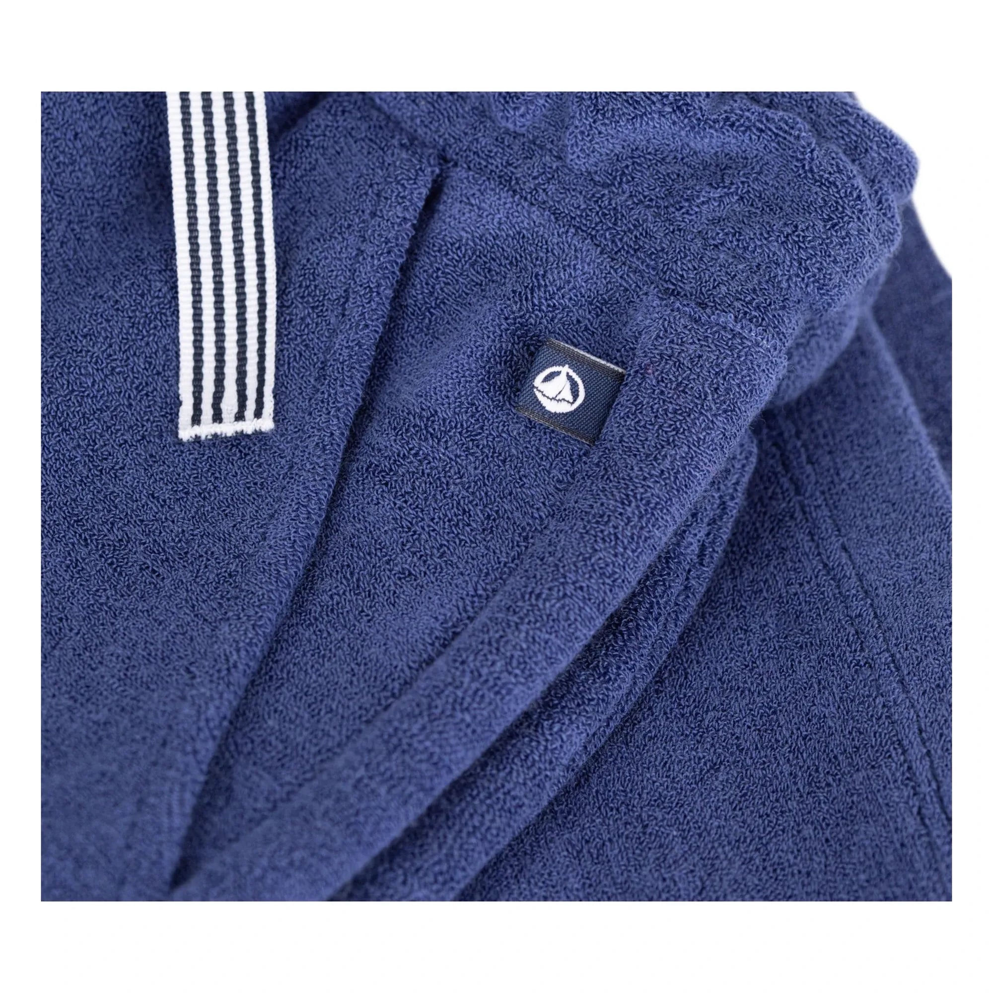 Petit Bateau - Pantalón corto de bermuda de esponja liso | Azul marino