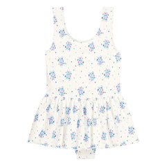 Louise Misha - Bañador Kalinda con estampado floral y falda waffle, fibra reciclada | Crema