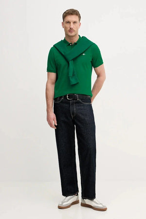 Camiseta de algodón para hombre con cuello tipo Gant