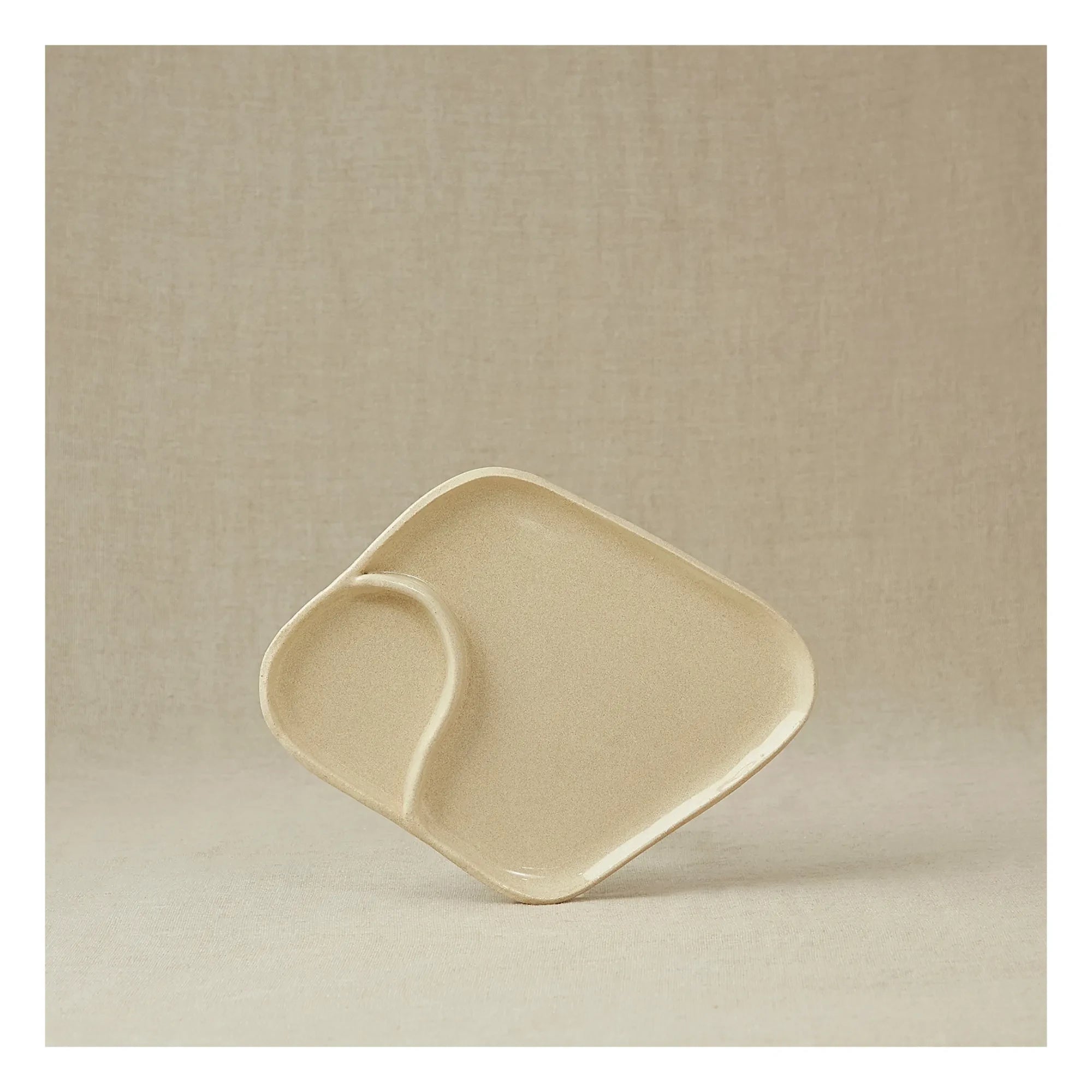Casa Cecu - Plato para servir con compartimentos | Crema