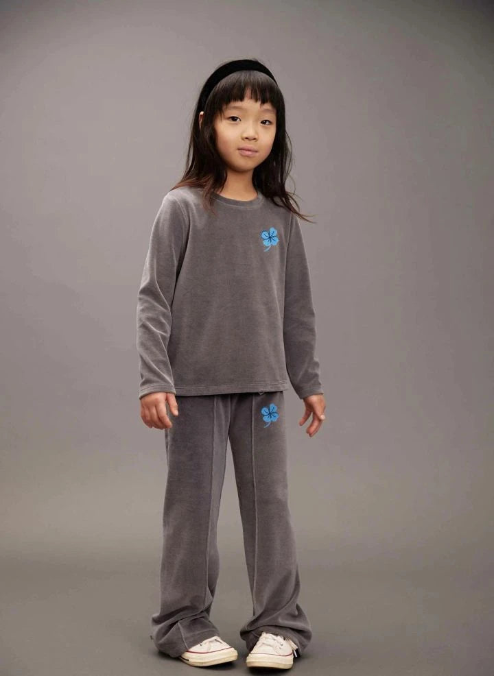 Mini Rodini - Camiseta de terciopelo Clover | Gris