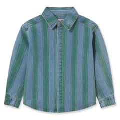 Tinycottons - Camisa vaquera a rayas | Azul
