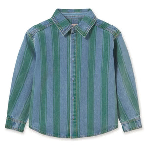 Tinycottons - Camisa vaquera a rayas | Azul