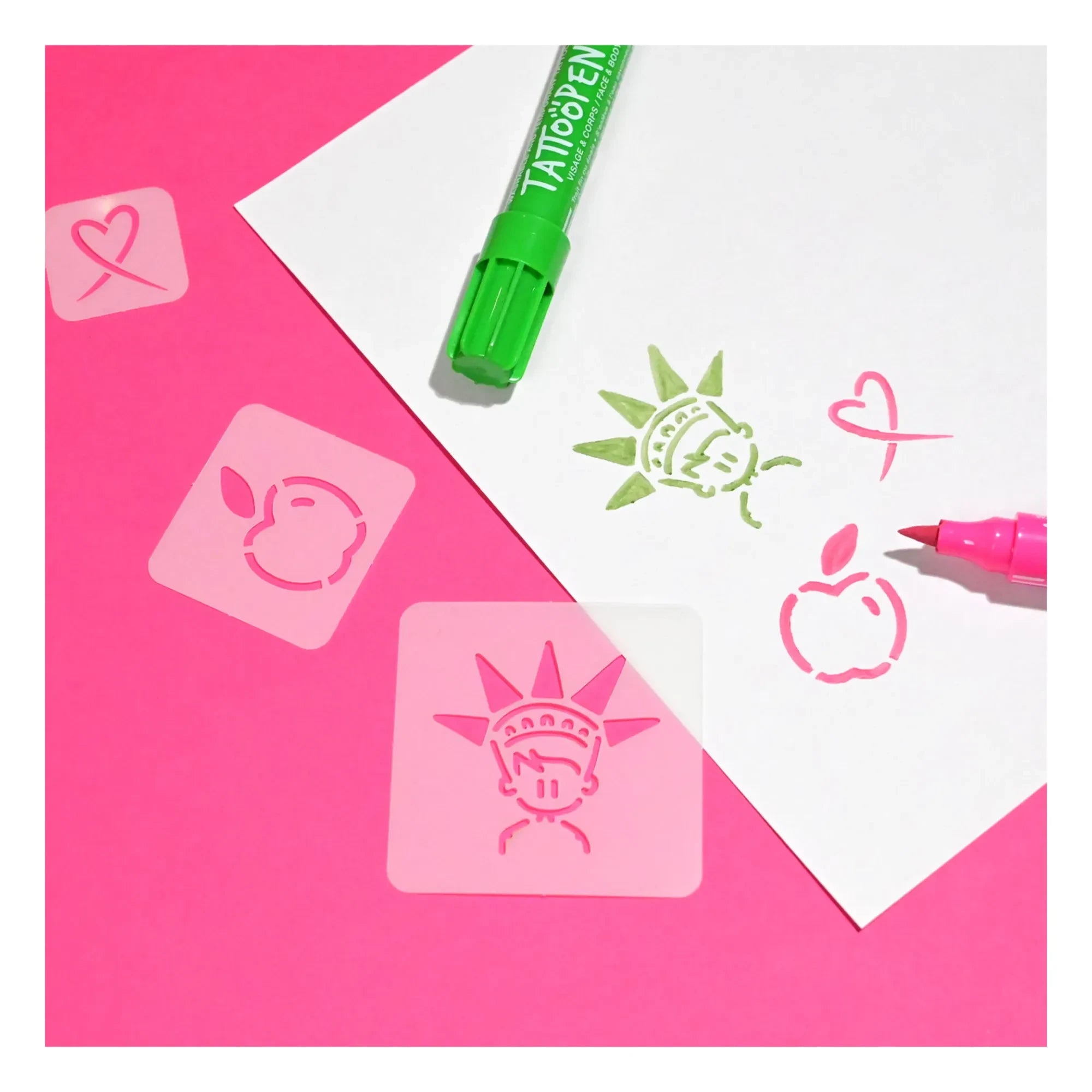 Nailmatic Kids - Nueva York x JO LITTLE Set Dúo de Tattoopen y Plantillas Reutilizables