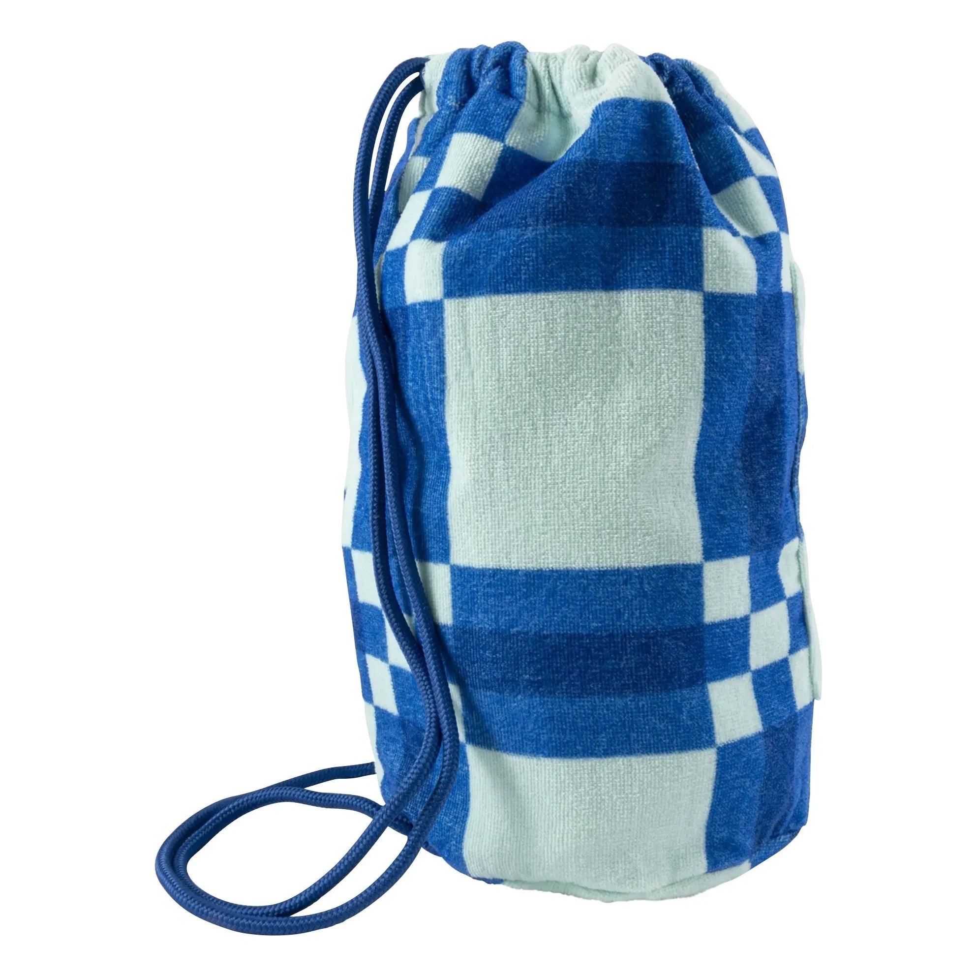 Jera Mini - Mochila con bolsillo de tela de rizo | Azul
