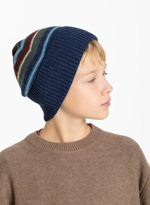 Smallable Kid - Gorra de lana a rayas Miro | Azul