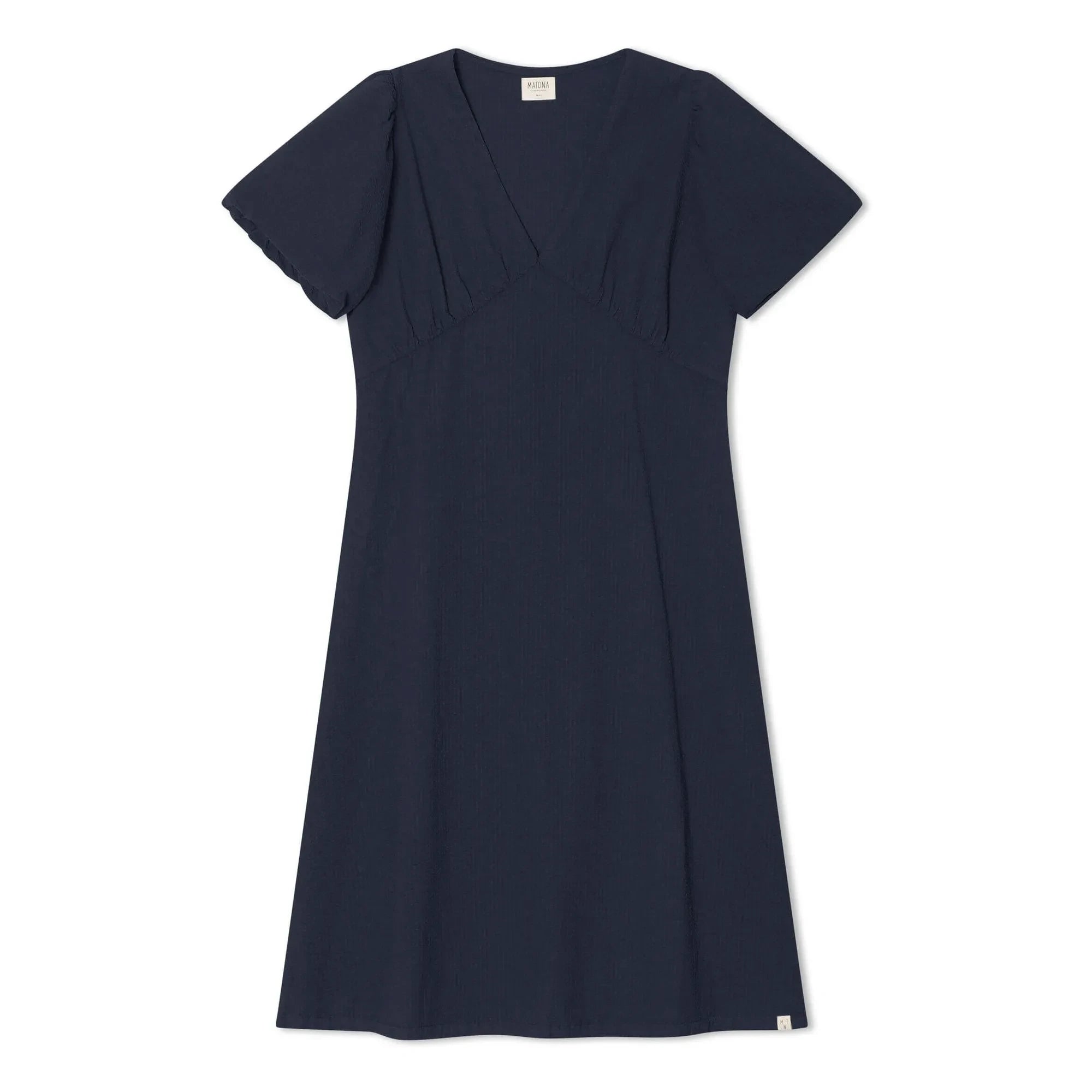 Matona - Vestido de algodón orgánico de largo medio | Azul marino