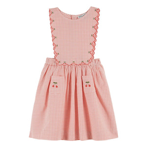 Emile et Ida - Vestido de Peto a Cuadros de Algodón Orgánico | Rosa