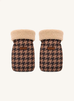 Töastie - Guantes para Carrito de Bebé Houndstooth de Fibra Reciclada | Marrón