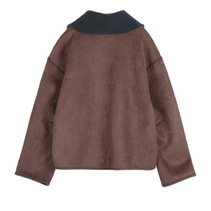 Bobo Choses - Chaqueta de sherpa suave de doble cara | Marrón oscuro