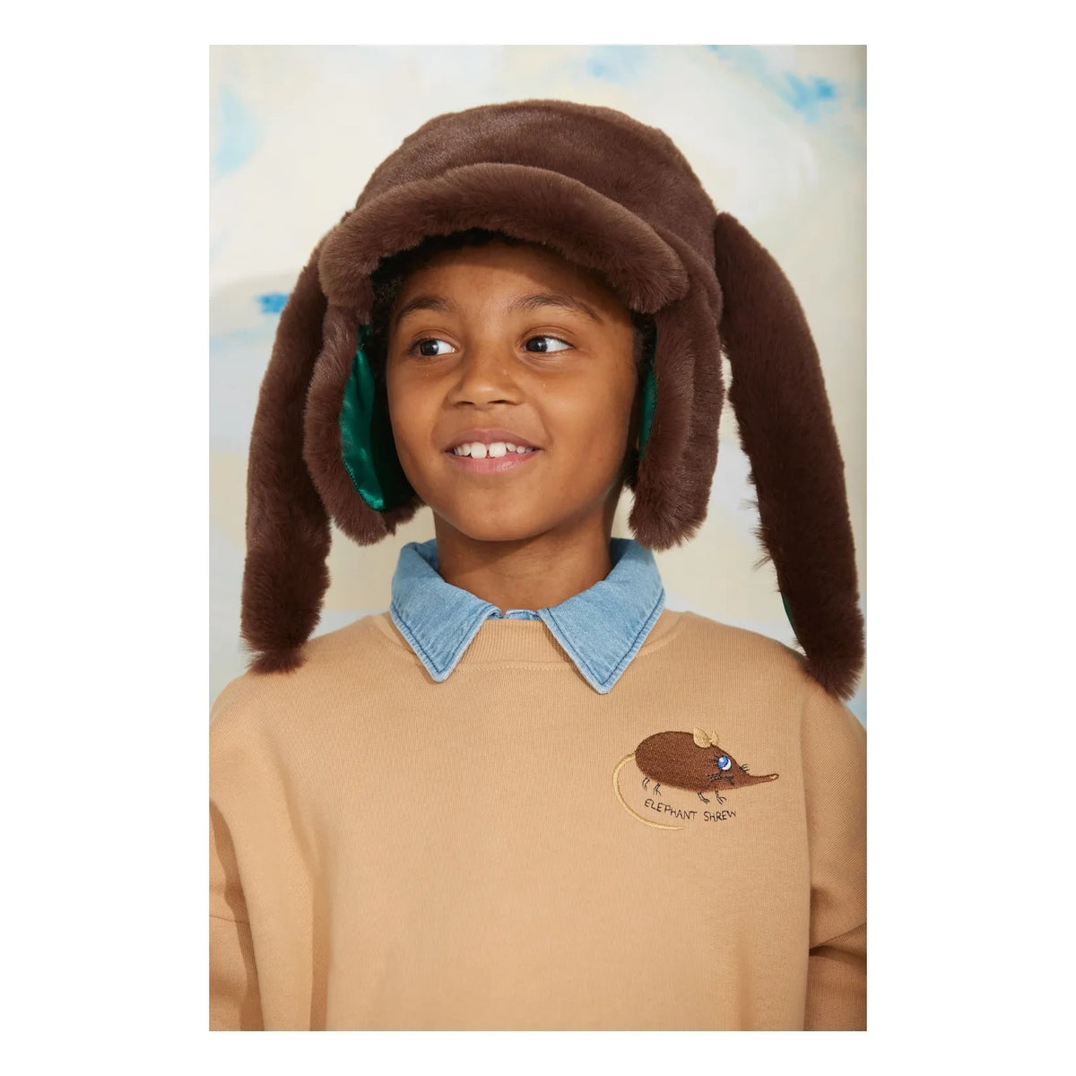 Mini Rodini - Gorro chapka con orejeras de lana | Marrón
