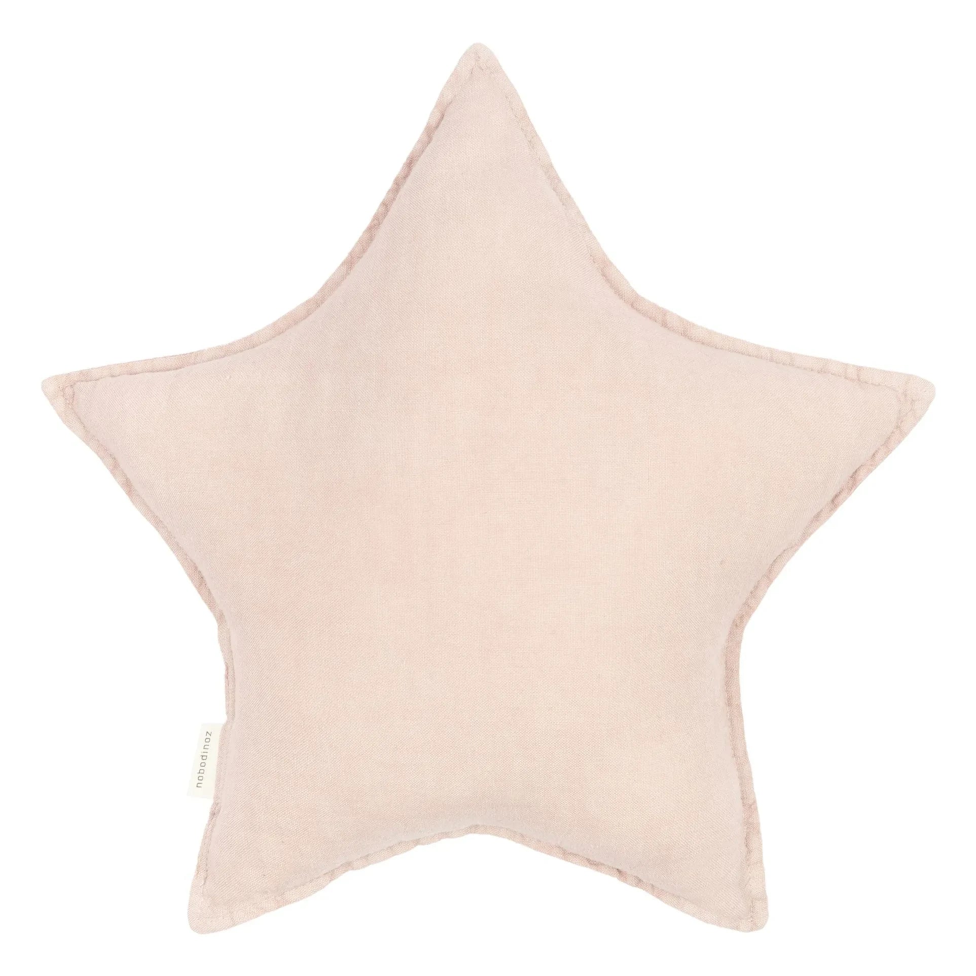 Nobodinoz - Cojín Etoile - Lino francés | Rosa pálido