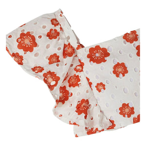 Fábula - Mangas con fruncido, bordado inglés floral | Blanco