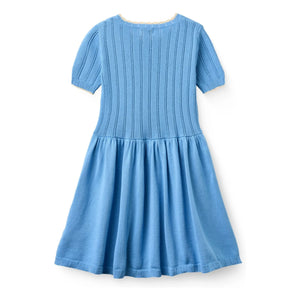 Copenhagen Colors - Vestido de algodón orgánico con agujeritos | Azul aciano