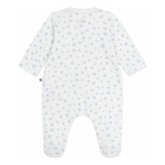 Petit Bateau - Pijama de algodón orgánico con cuello y corazones | Blanco