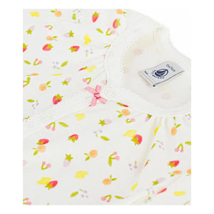 Petit Bateau - Pijama de una pieza con fruta | Crudo