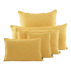 Haomy - Funda de almohada de lino California | Mostaza