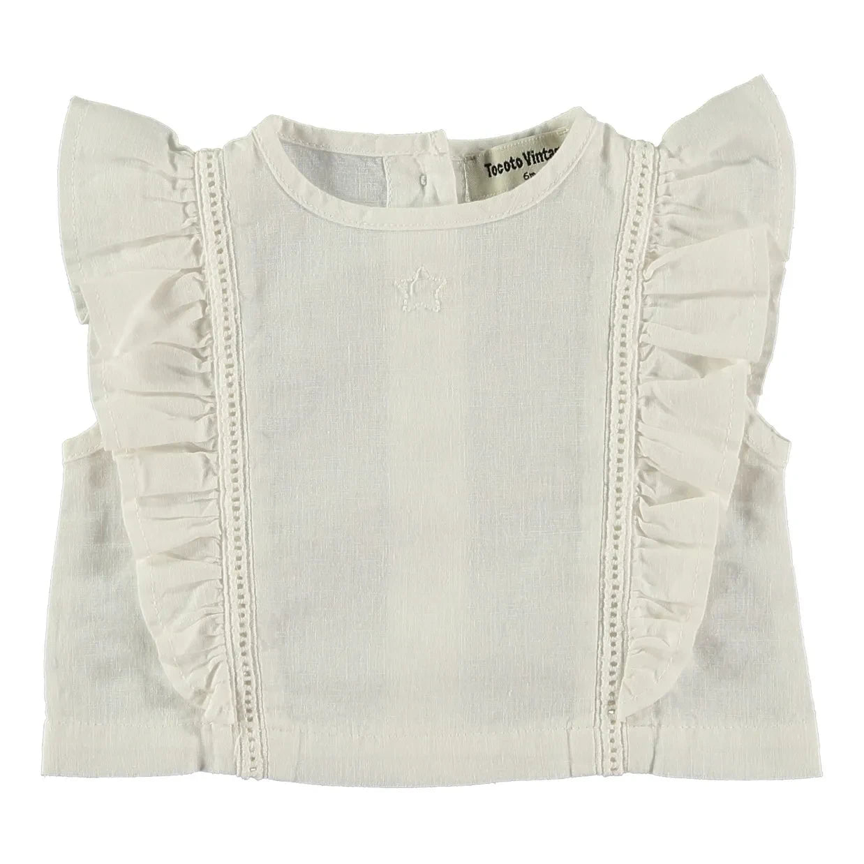 Tocoto Vintage - Top Bebé Volante | Blanco