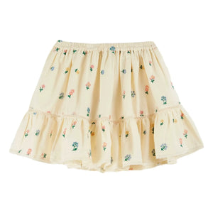 Emile et Ida - Falda Bordada Floral | Amarillo Pálido