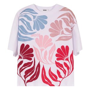 Indee - Villarreal Camiseta Flowers | Blanco