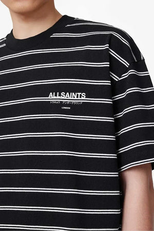 Camiseta de hombre de algodón con rayas UNDERGRND de AllSaints