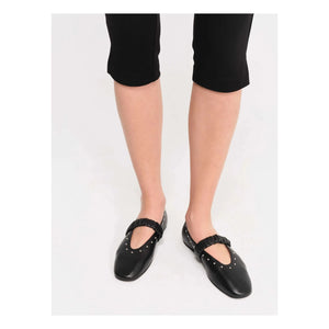 Socque Paris - June Bailarinas de piel | Negro