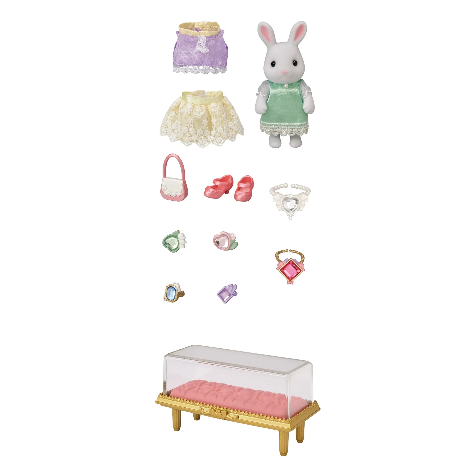 Sylvanian Families - Conejita Hermana Mayor y Maleta de Moda