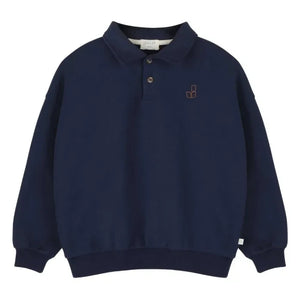 Jenest - Cameron organik pamuk polo yaka sweatshirt | Lacivert