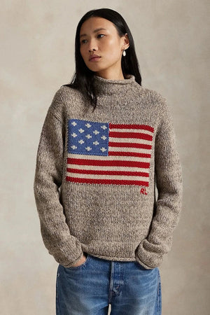 Polo Ralph Lauren jersey de mujer de cuello vuelto bajo de lana