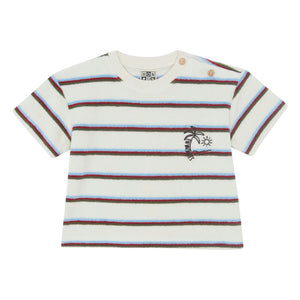 Bonton - Livo Viva Camiseta de punto de toalla a rayas | Blanco