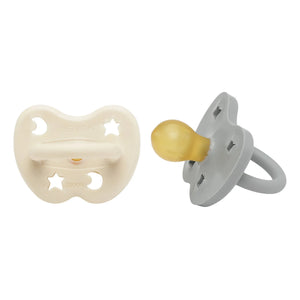 Hevea - Chupetes de caucho natural - Pack de 2 | Gris claro