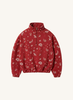 Cos I Said So - Sudadera con cremallera Paisley de algodón orgánico | Rojo