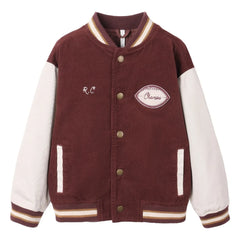 Rylee + Cru - Chaqueta Bomber de Terciopelo Varsity | Burdeos