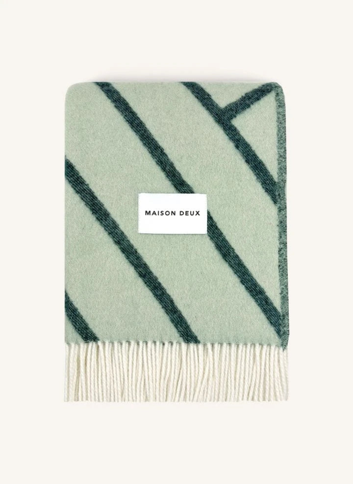 Maison Deux - Manta de lana Lines | Salvia