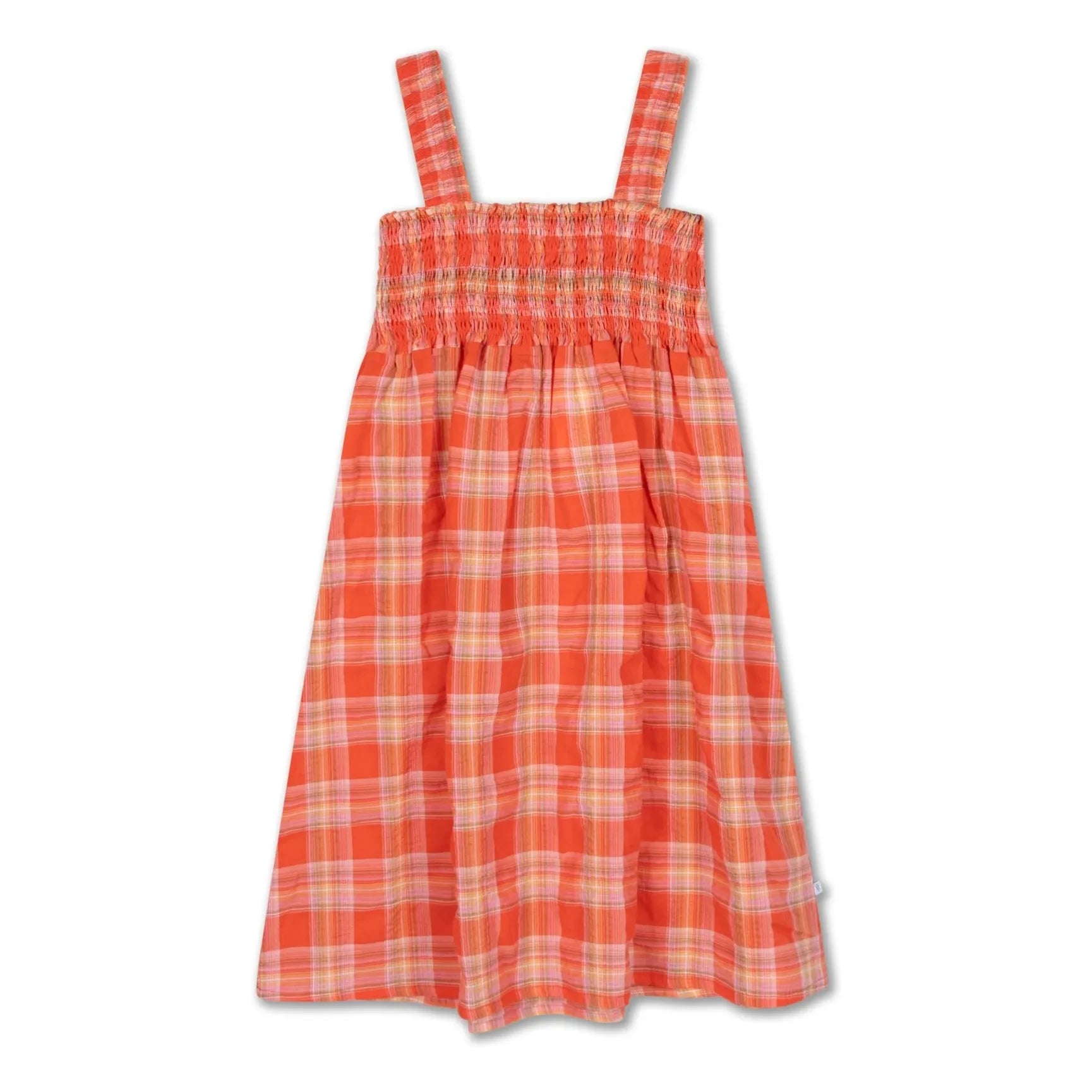 Repose AMS - Vestido Elbise Smocked a Cuadros | Coral