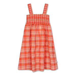 Repose AMS - Vestido Elbise Smocked a Cuadros | Coral