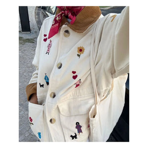 SISSEL EDELBO - Chaqueta de algodón orgánico Cara | Crudo