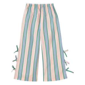 Tinycottons - Pantalón de rayas con cordones | Rosa Claro