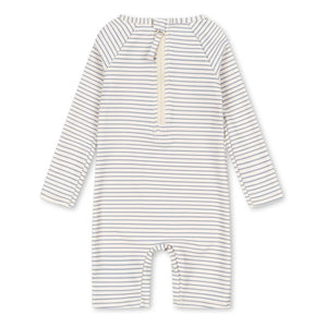 Konges Sløjd - Bañador de protección UV a rayas Aster con fibras recicladas | Beige