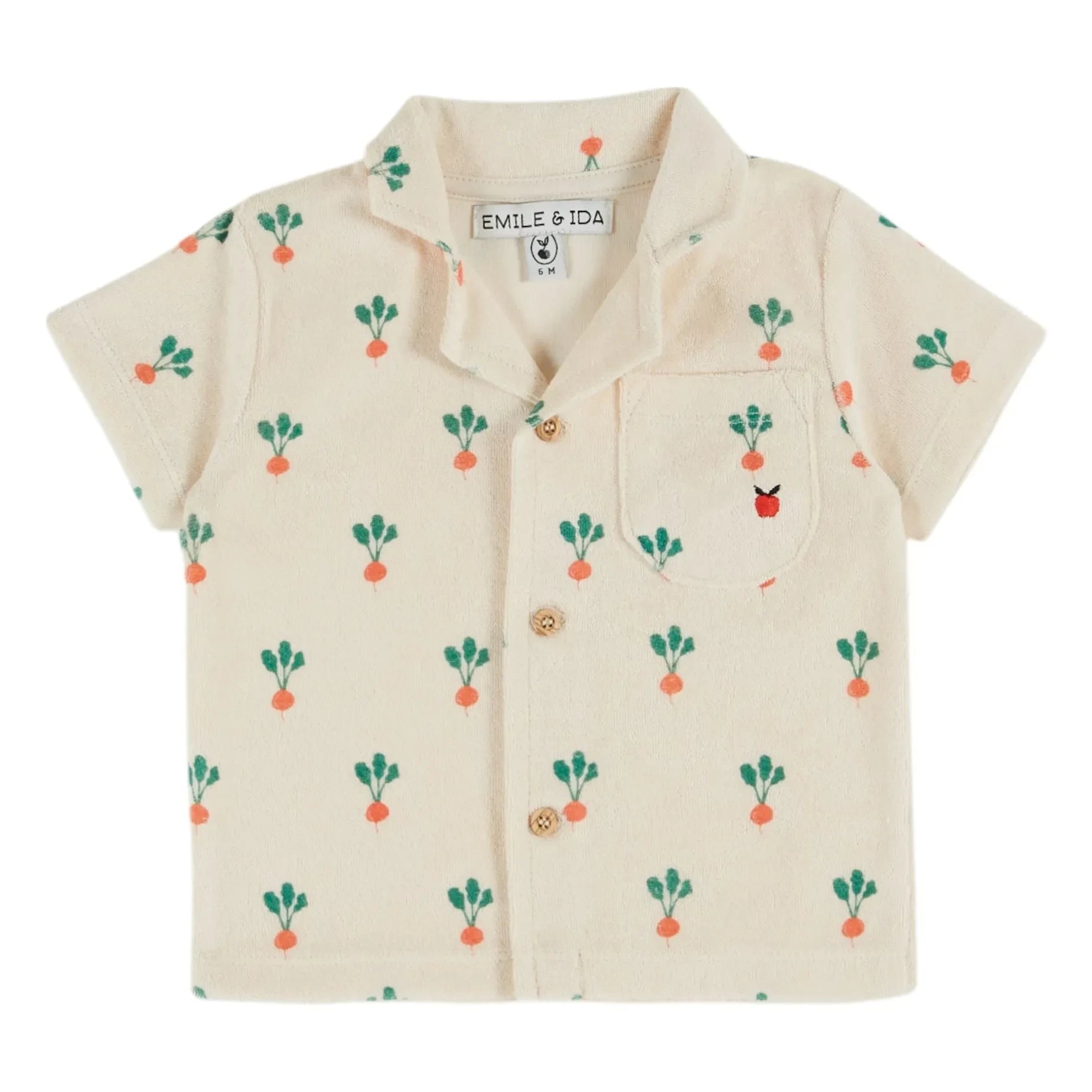 Emile et Ida - Camisa de Esponja de Rábano de Algodón Orgánico | Crema
