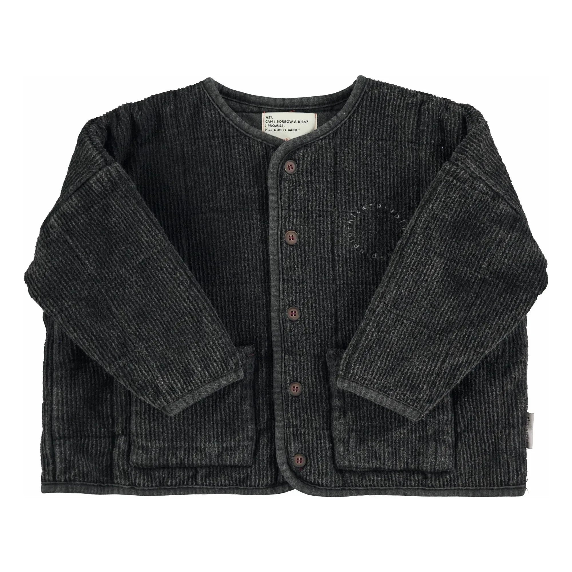 Piupiuchick - Chaqueta acolchada acanalada de algodón orgánico | Negro