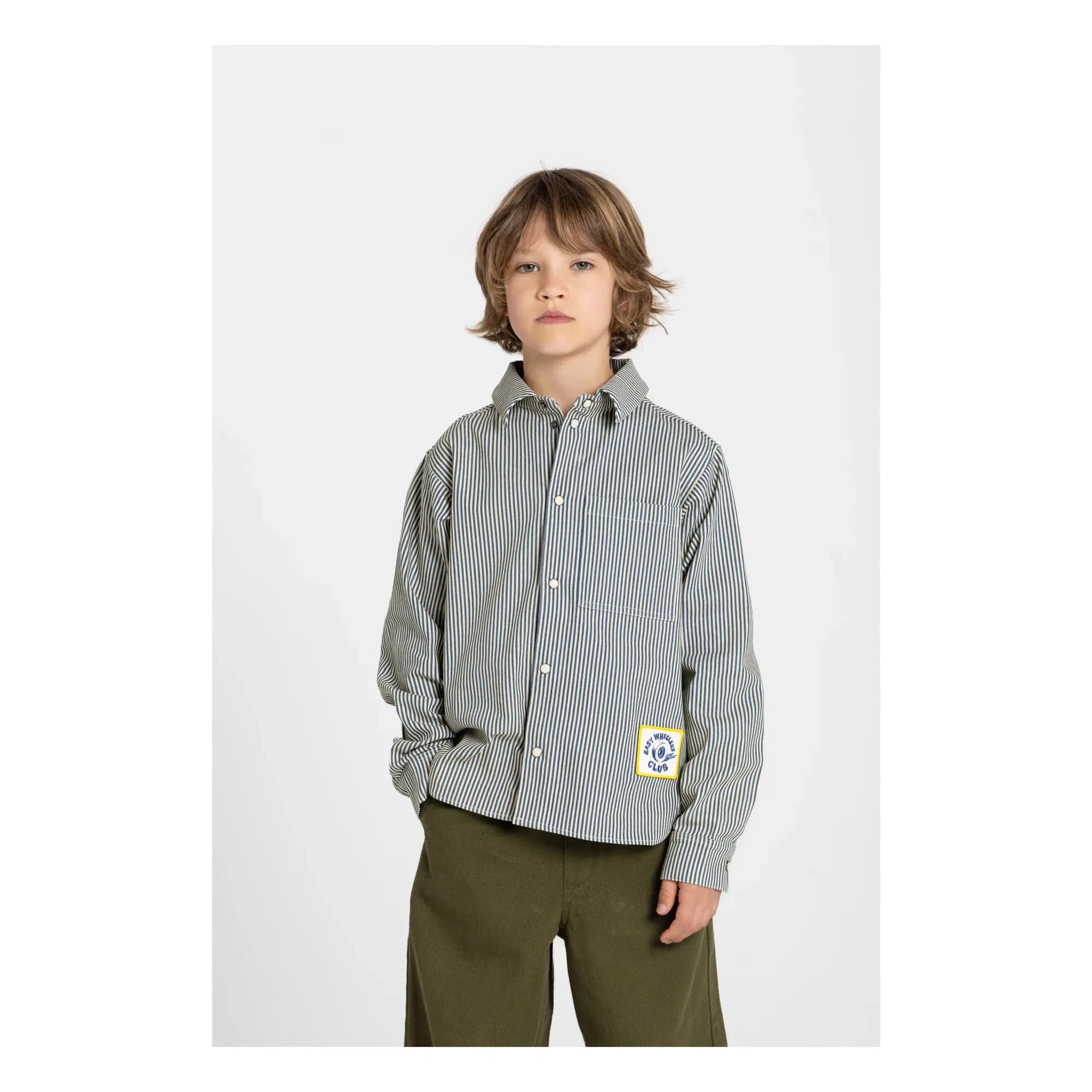 Hundred Pieces - Enzo Camisa a rayas | Verde oscuro
