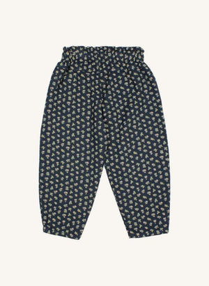 Búho - Pantalón de Niña con Motivo Floral | Azul Marino