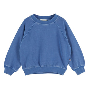 Emile et Ida - Organik pamuk düz sweatshirt | Mavi