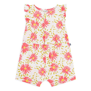 Petit Bateau - Mono crepé de algodón orgánico con estampado floral | Blanco