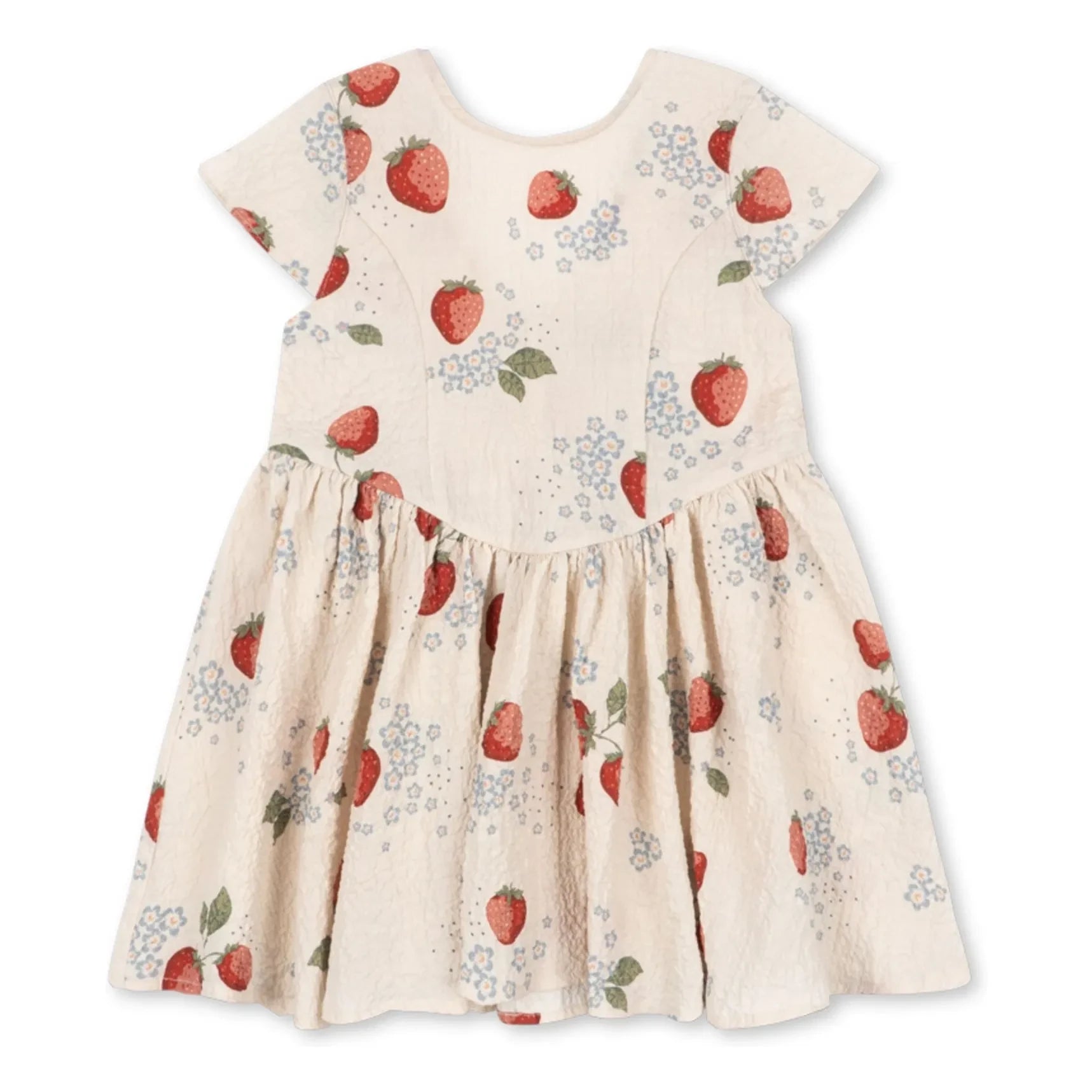 Konges Sløjd - Vestido de algodón orgánico Ava Strawberry | Beige